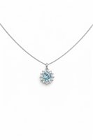 Collana Promesse Donna in Oro bianco Acquamarina PCONTF3A